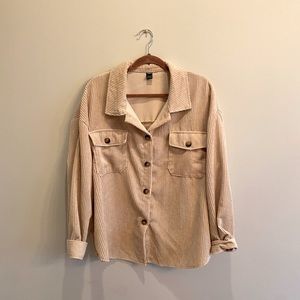 Corduroy Beige Button Up Shirt